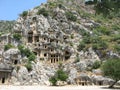 Antient tombs in kekova turkey Royalty Free Stock Photo
