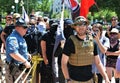 Antifa political activists engaged in protest in Denver. Royalty Free Stock Photo