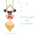 Antigravity yoga. Fly like bird