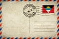 Antigua and Barbuda Codrington Vintage Air Mail Envelope Royalty Free Stock Photo