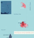 Antigua and Barbuda detailed editable map