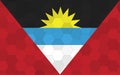 Antigua and Barbuda flag illustration. Futuristic Antiguan and Barbudan flag graphic with abstract hexagon background vector. Royalty Free Stock Photo