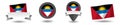 Antigua and barbuda flag vector collection. Pointers, flags and banners flat icon. Vector state signs illustration.