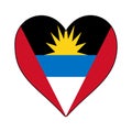 Antigua and Barbuda Heart Shape Flag. Love Antigua and Barbuda. Visit Antigua and Barbuda. Caribbean. Latin America. Vector Royalty Free Stock Photo