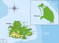 Antigua and Barbuda highly detailed physical map