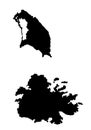 Antigua & Barbuda map silhouette vector isolated