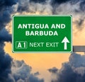 ANTIGUA AND BARBUDA road sign against clear blue sky
