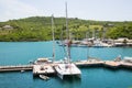 Antigua, Caribbean islands, English harbour international preserve area. view with sailing boats a Royalty Free Stock Photo