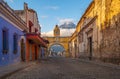 Antigua City at Sunrise, Guatemala Royalty Free Stock Photo