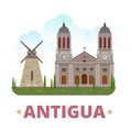 Antigua country design template Flat cartoon style Royalty Free Stock Photo