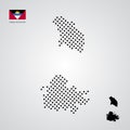 Antigua dan Barbuda map silhouette halftone style map silhouette halftone style