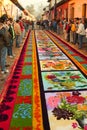 Colorful carpets made out of Sawdust known as Alfrombras