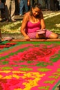 Colorful carpets made out of Sawdust known as Alfrombras