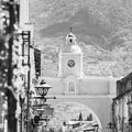 Antigua Guatemala Black and White Royalty Free Stock Photo