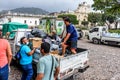 Humanitarian aid after Fuego volcano eruption, Antigua, Guatemala Royalty Free Stock Photo