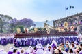 Palm Sunday procession in front of City Hall, Antigua, Guatemala Royalty Free Stock Photo
