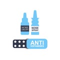 Antihistamine Pills Icon, Anti Histamine Tablets, Anti Allergy Medicine