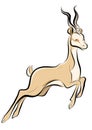 Illustration of a happy jumping antelope Royalty Free Stock Photo