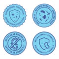 Antimicrobial resistant badges. Antiviral and antimicrobial formula. Clean hygiene label. Illustration with antiviral protection Royalty Free Stock Photo