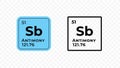 Antimony, chemical element of the periodic table vector Royalty Free Stock Photo