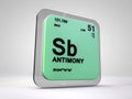 Antimony - Sb - chemical element periodic table Royalty Free Stock Photo