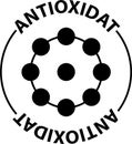 Antioxidant icon on white background. Radical free oxidant molecule sign. Anti oxidant supplement symbol. flat style