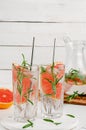 Antioxidant infused grapefruit water. Dieting concept. Copy space Royalty Free Stock Photo