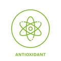 Antioxidant Line Green Stamp. Free Anti Oxidant Outline Icon. Healthy Organic Nature Ingredient Pictogram. Anti Oxidant