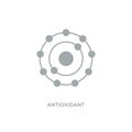 Antioxidant vector icon, radical free oxidant molecule Royalty Free Stock Photo