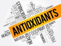 Antioxidants word cloud collage, health concept background