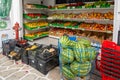 Fruit and vegetable stand, Greece. Cyclades Royalty Free Stock Photo