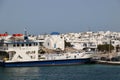 View of the ferry port of Antiparos island Cyclades Greece Royalty Free Stock Photo