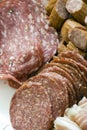 Antipasto; various meats Royalty Free Stock Photo