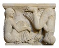 Antipodes. Metope of Modena Cathedral Royalty Free Stock Photo