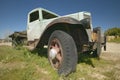 An antique abandoned truck on the roadside near Barstow, CA off of Route 58