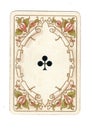 An antique ace of clubs playing card. Royalty Free Stock Photo