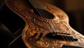 Antique acoustic guitar with elegant wood design generated by AI
