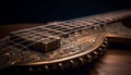 Antique acoustic guitar wood and metal elegance generated by AI