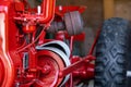 Antique agricultural farming tractor