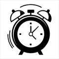 antique alarm clock silhouette vector Royalty Free Stock Photo