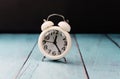 Antique alarm clock white clock for morning time