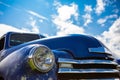 Antique American blue pickup car front Royalty Free Stock Photo