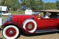 Antique american luxury car driven Royalty Free Stock Photo