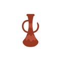 Antique amphora from archeological excavation flat vector illustration isolated.