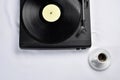 antique analog vinyl record player vintage electrical equipment for long play music