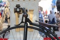 Antique ancient bicycle bells on the roadside