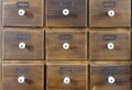 Antique apothecary wood closet with drawers