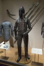 Antique Arabian Flintlock Rifle and old armor display at Metropolitan Museum of Art the Met in New York