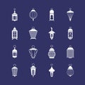 Antique arabic ramadan light lanterns muslim vector icons