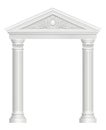Antique arch. Colonnade palace entrance architectural baroque style vector realistic pictures